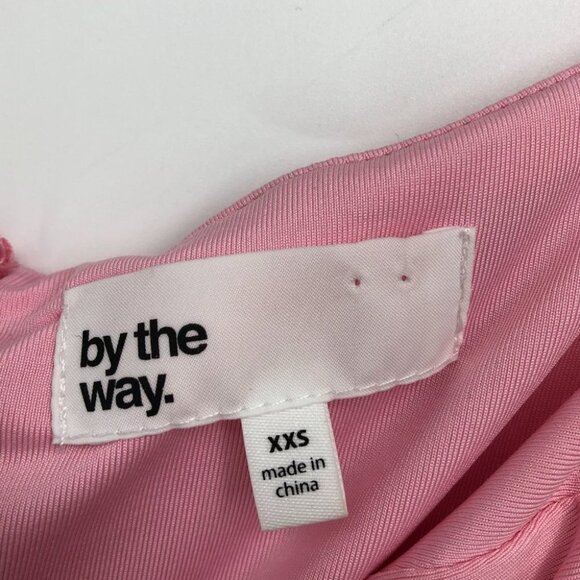 By The Way (revolve) bright pink off shoulder plunge V-neck mini  bodycon dress - Picture 6 of 16